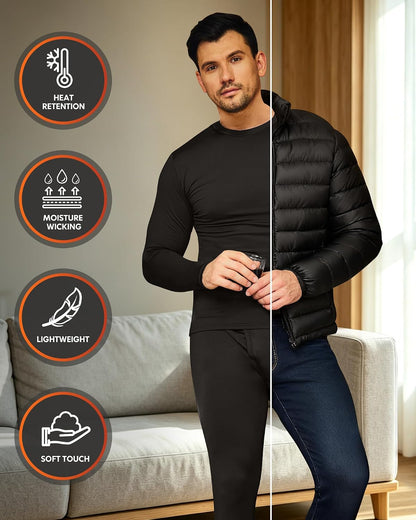 2 or 3 Sets Thermal Underwear for Men Long Johns Base Layer Cold Weather